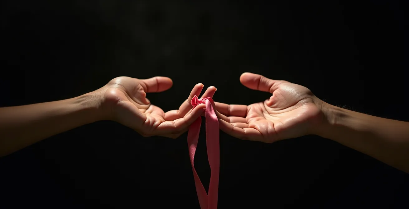 Représentation symbolique de l'équilibre entre contrôle et abandon dans l'intimité