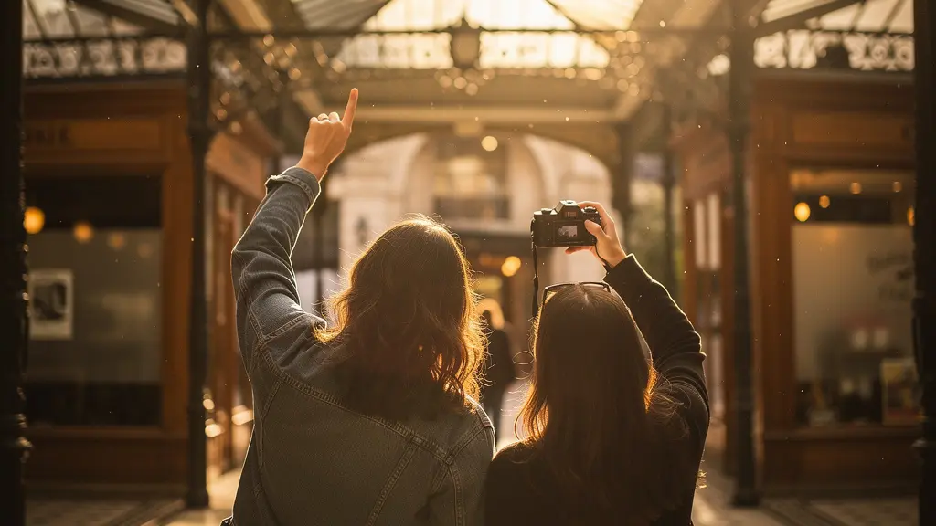 Couple découvrant un passage secret parisien lors d'une micro-aventure urbaine